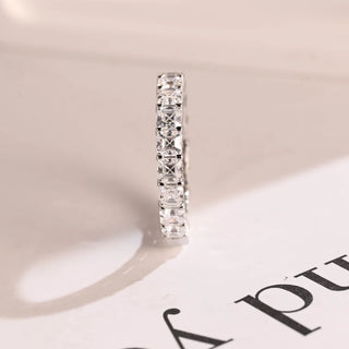 2.0TCW Asscher Cut Full Eternity Moissanite Diamond Wedding Band