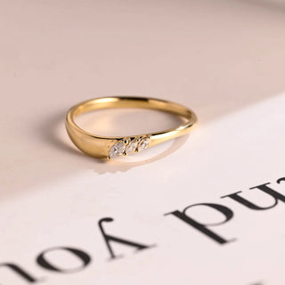 0.10TCW Unique Marquise Cut Moissanite Diamond Wedding Band
