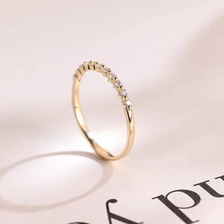 0.10TCW Round Cut Half Eternity Moissanite Diamond Wedding Band