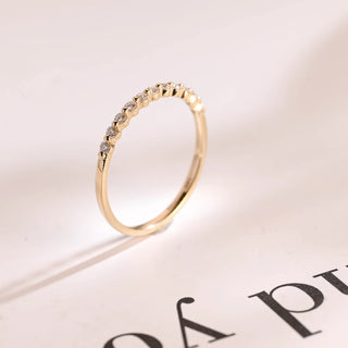 0.10TCW Round Cut Half Eternity Moissanite Diamond Wedding Band