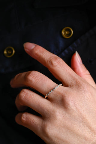0.10TCW Round Cut Half Eternity Moissanite Diamond Wedding Band