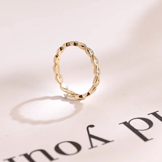 0.12TCW Round Cut Marquise Shape Eternity Moissanite Diamond Wedding Band