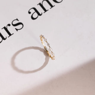 0.40 TCW Marquise Cut Eternity Moissanite Diamond Wedding Band
