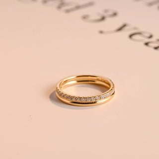 0.15TCW Round Cut Half Eternity Moissanite Diamond Wedding Band