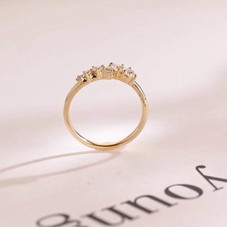 0.20TCW Round Cut Cluster Moissanite Diamond Wedding Band
