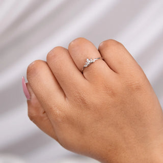 1.17 TCW 5 Stone Marquise Moissanite Diamond Wedding Band