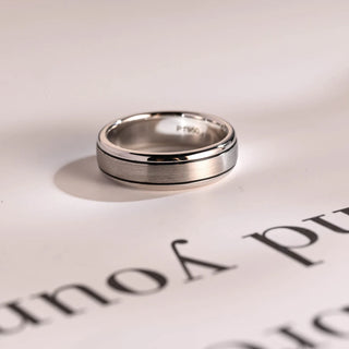 Unique Minimalist Satin Fishished Wedding Band For Men's