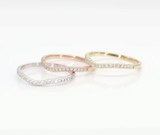 0.17 TCW Round Cut Curved Eternity Moissanite Diamond Wedding Band