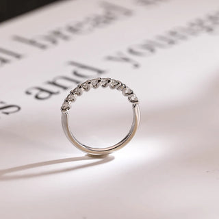 0.50TCW Round Cut Half Eternity Moissanite Diamond Wedding Band