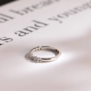 0.50TCW Round Cut Half Eternity Moissanite Diamond Wedding Band