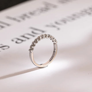 0.50TCW Round Cut Half Eternity Moissanite Diamond Wedding Band