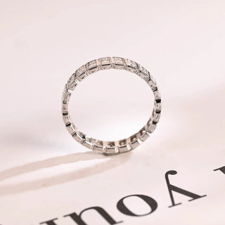 2.0TCW Radiant Bezel Full Eternity Moissanite Diamond Wedding Band