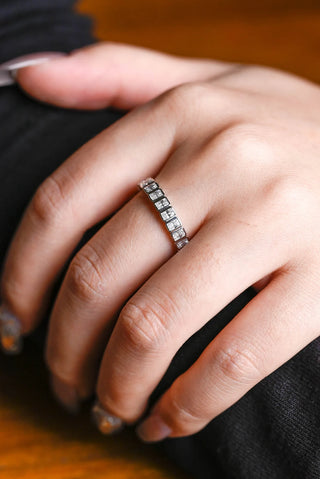 2.0TCW Radiant Bezel Full Eternity Moissanite Diamond Wedding Band