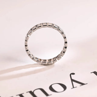 2.0TCW Radiant Bezel Full Eternity Moissanite Diamond Wedding Band