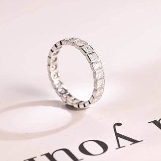 2.0TCW Radiant Bezel Full Eternity Moissanite Diamond Wedding Band
