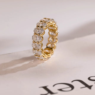3.0 TCW Oval Cut Full Eternity Moissanite Diamond Wedding Band