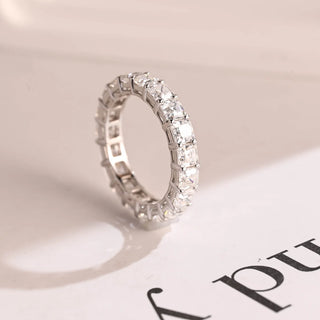 2.0TCW Asscher Cut Full Eternity Moissanite Diamond Wedding Band