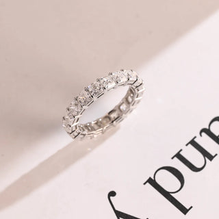 2.0TCW Asscher Cut Full Eternity Moissanite Diamond Wedding Band