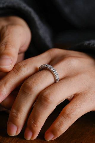 2.0TCW Asscher Cut Full Eternity Moissanite Diamond Wedding Band