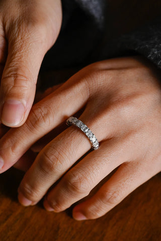 2.0TCW Asscher Cut Full Eternity Moissanite Diamond Wedding Band