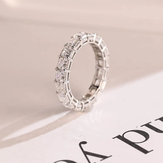 2.0TCW Asscher Cut Full Eternity Moissanite Diamond Wedding Band