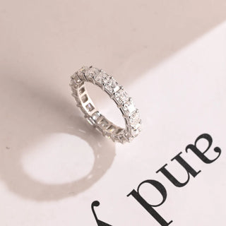 2.0TCW Asscher Cut Full Eternity Moissanite Diamond Wedding Band