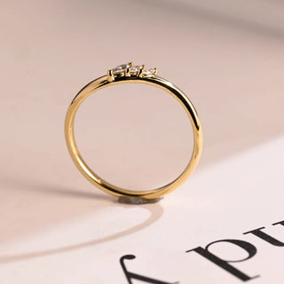 0.10TCW Unique Marquise Cut Moissanite Diamond Wedding Band