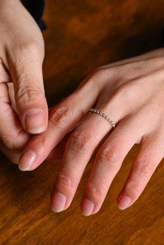0.10TCW Round Cut Half Eternity Moissanite Diamond Wedding Band