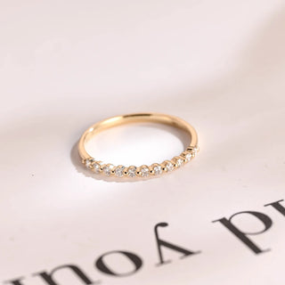 0.10TCW Round Cut Half Eternity Moissanite Diamond Wedding Band