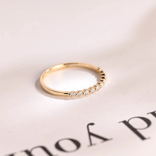 0.10TCW Round Cut Half Eternity Moissanite Diamond Wedding Band