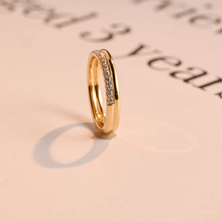 0.15TCW Round Cut Half Eternity Moissanite Diamond Wedding Band