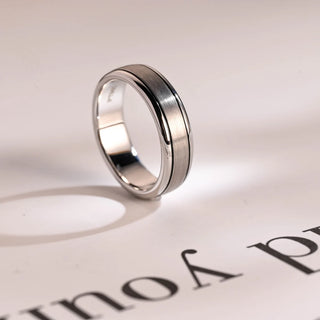 Unique Minimalist Satin Fishished Wedding Band For Men's
