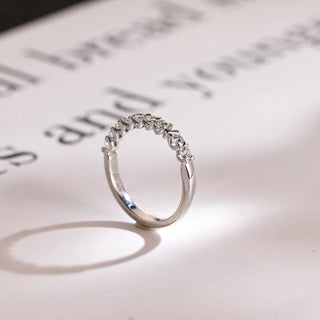 0.50TCW Round Cut Half Eternity Moissanite Diamond Wedding Band