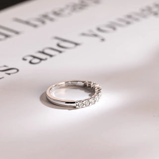 0.50TCW Round Cut Half Eternity Moissanite Diamond Wedding Band