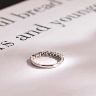 0.50TCW Round Cut Half Eternity Moissanite Diamond Wedding Band