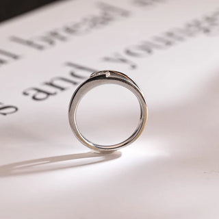 0.04 TCW Minimalist Round Cut Moissanite Diamond Wedding Band