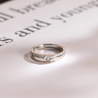 0.04 TCW Minimalist Round Cut Moissanite Diamond Wedding Band