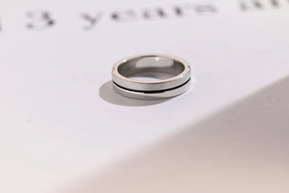 0.04 TCW Round Cut Satin & Polish Dubble Band Moissanite Diamond Wedding Band