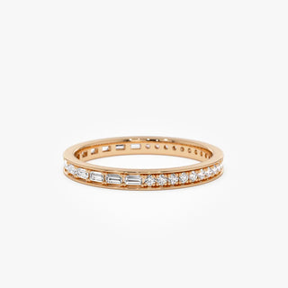 0.45 TCW Baguette & Round Cut Channel Set Eternity Moissanite Diamond Wedding Band