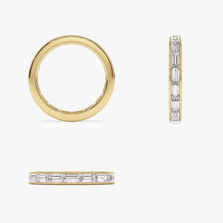 1.60 TCW Baguette Cut Channel Set Eternity Moissanite Diamond Wedding Band