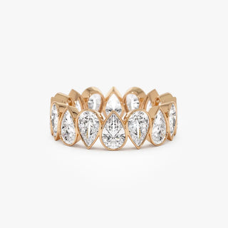 3.15 TCW Pear Cut Bezel Eternity Moissanite Diamond Wedding Band