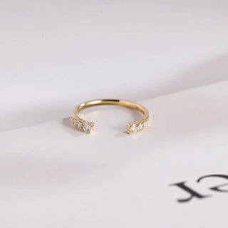 0.20TCW Round Cut Open Cuff Moissanite Diamond Wedding Band