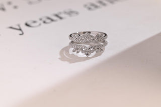 1.0 TCW Round Cut Crown Enhancer Dubble Band Moissanite Diamond Wedding Band