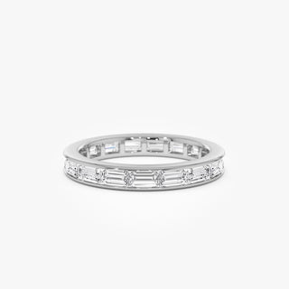 1.60 TCW Baguette Cut Channel Set Eternity Moissanite Diamond Wedding Band
