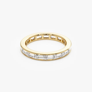 1.60 TCW Baguette Cut Channel Set Eternity Moissanite Diamond Wedding Band