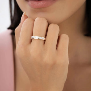2.35 TCW Multi-Shape Flush Setting Moissanite Diamond Wedding Band