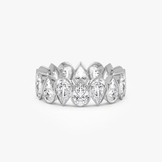 3.15 TCW Pear Cut Bezel Eternity Moissanite Diamond Wedding Band