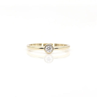 0.10 TCW Round Cut Bezel Solitaire Moissanite Diamond Wedding Band