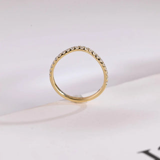 0.25 TCW Round Curved Half Eternity Moissanite Diamond Wedding Band