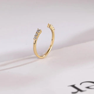 0.20TCW Round Cut Open Cuff Moissanite Diamond Wedding Band